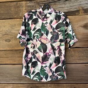 AKRIS PUNTO Blossom and Tropical Leaves blouse, Size 4
